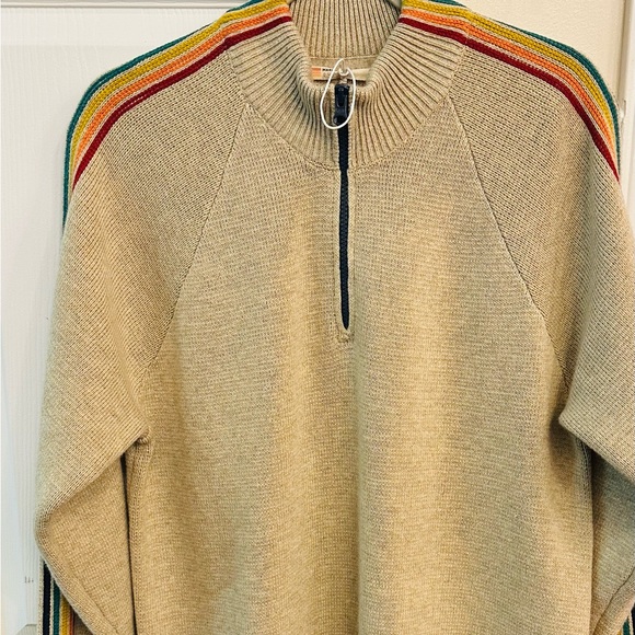 Men's Marine Layer Archive Krew Sweater Rainbow Stripe Medium - Picture 4 of 11